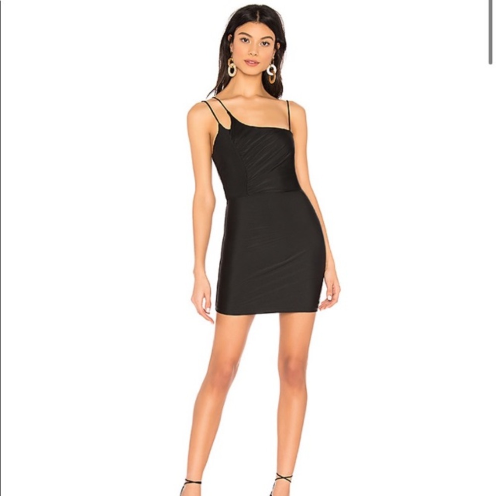 NWT Superdown Martina Asymmetrical Mini Black Dress